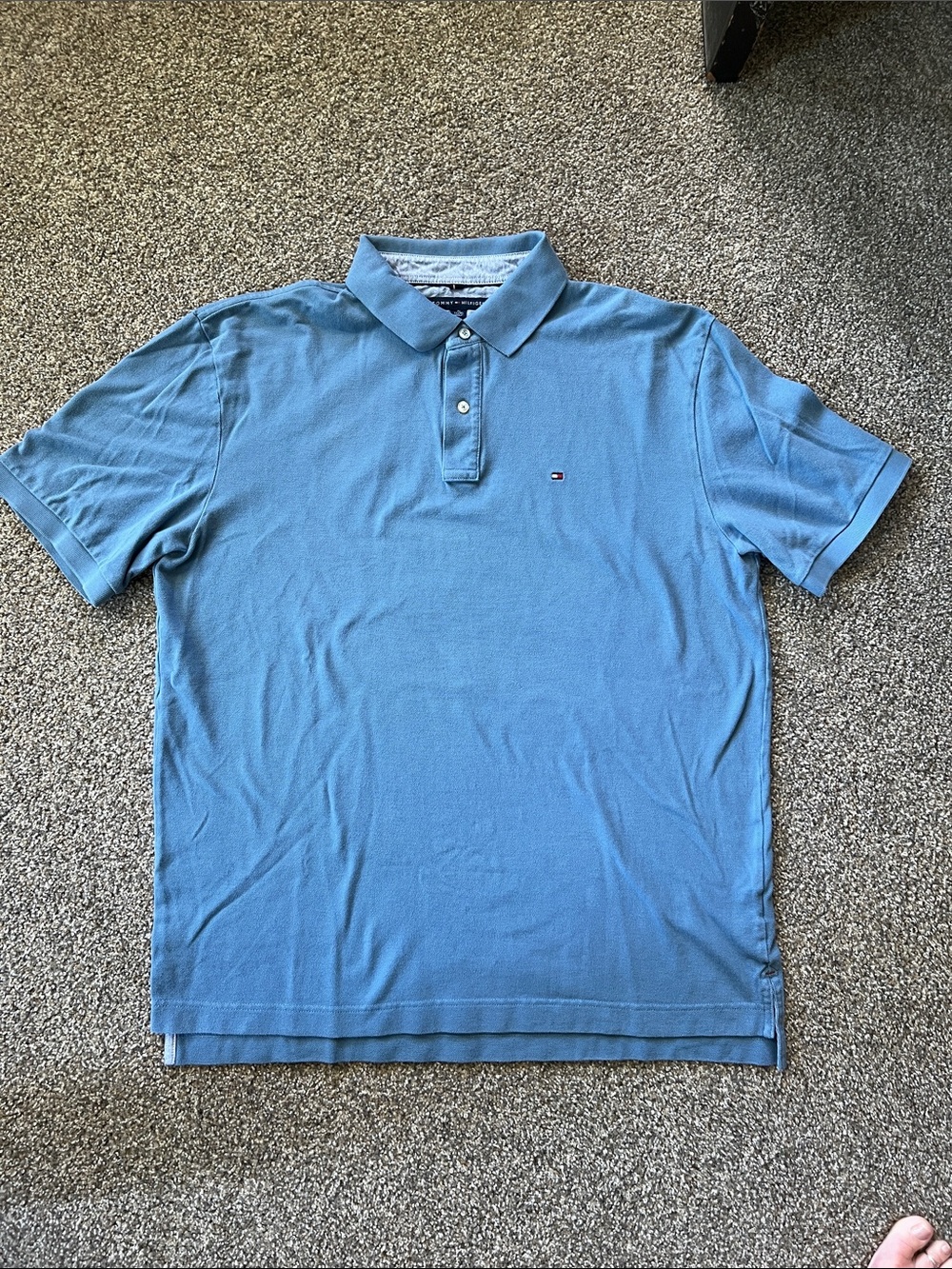 Vintage Tommy Hilfiger Polo Shirt Mens Medium Green Cotton Crest Logo Knit XL